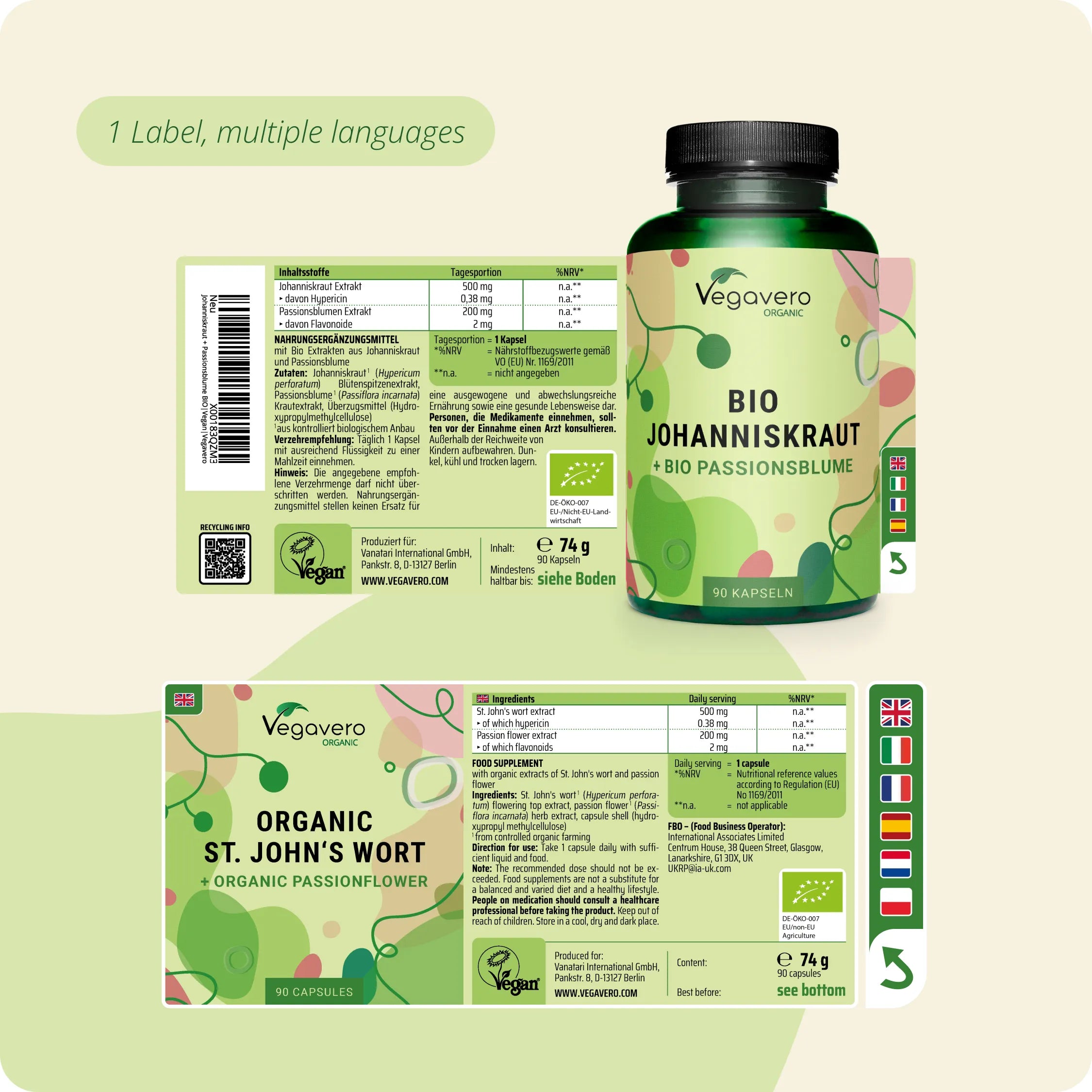 St. John's Wort + Passion Flower Capsules Organic