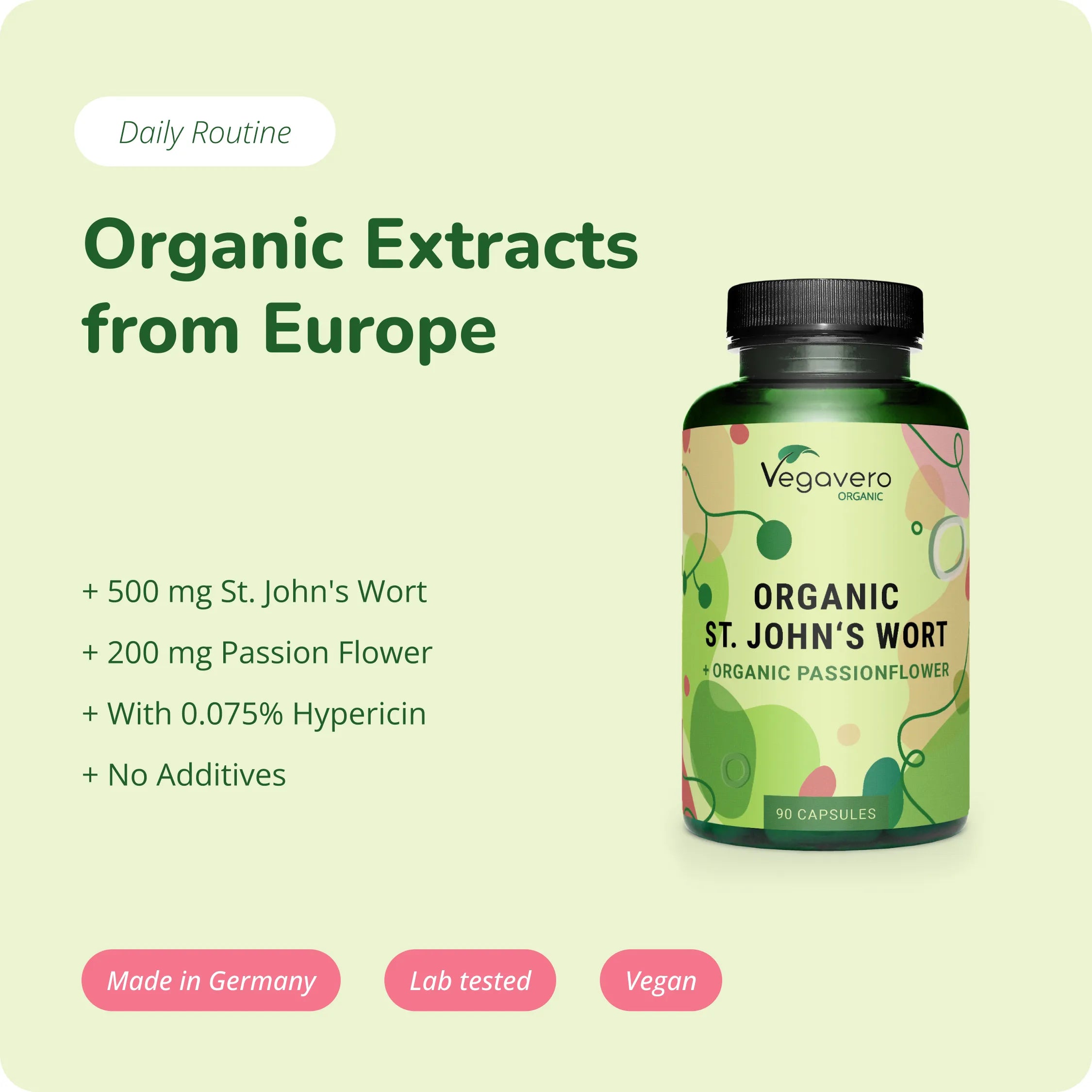 St. John's Wort + Passion Flower Capsules Organic