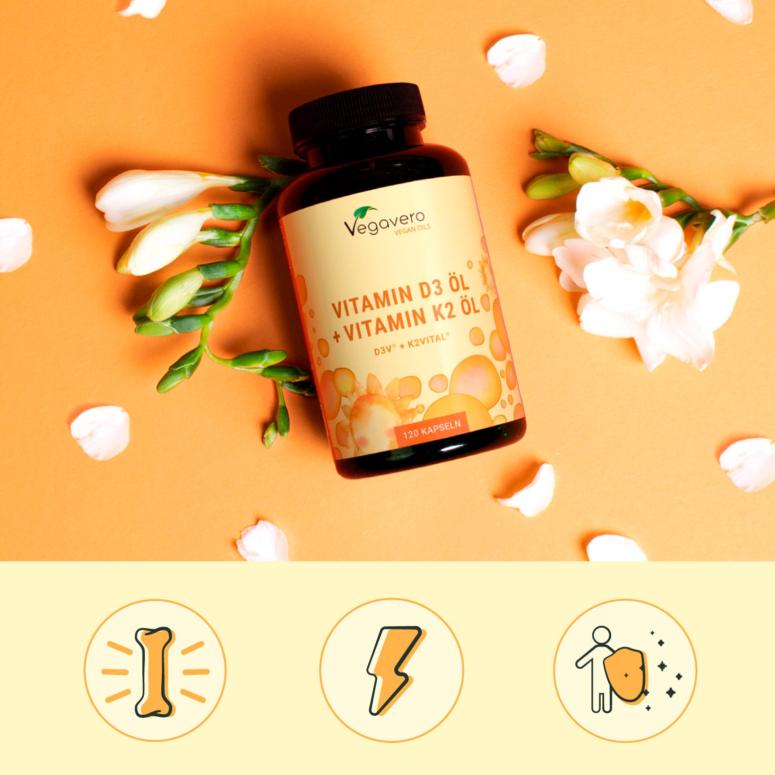 Vitamin D3 + K2 Öl Kapseln