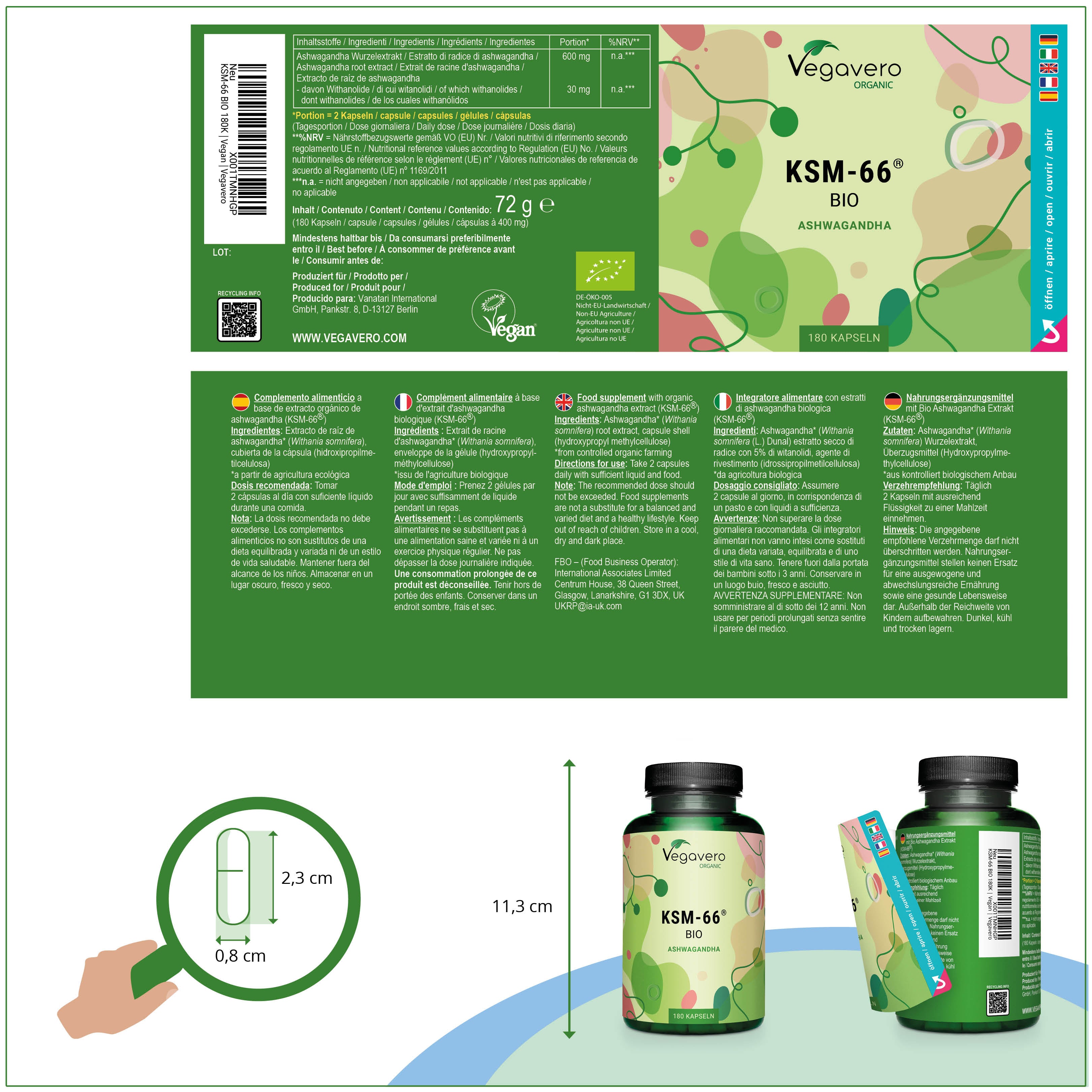 Ashwagandha KSM-66 Extract Capsules Organic