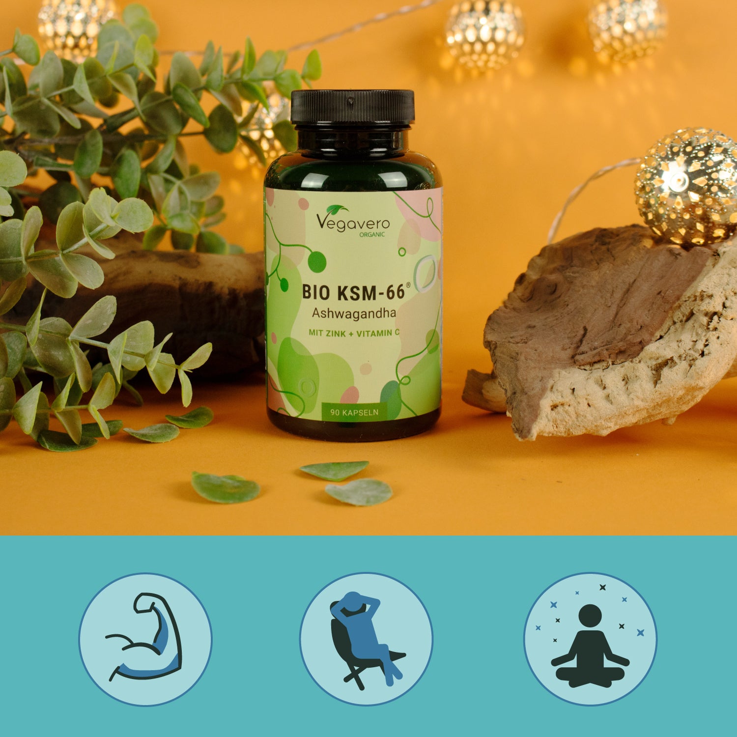 Ashwagandha KSM-66 Extrakt Kapseln Bio