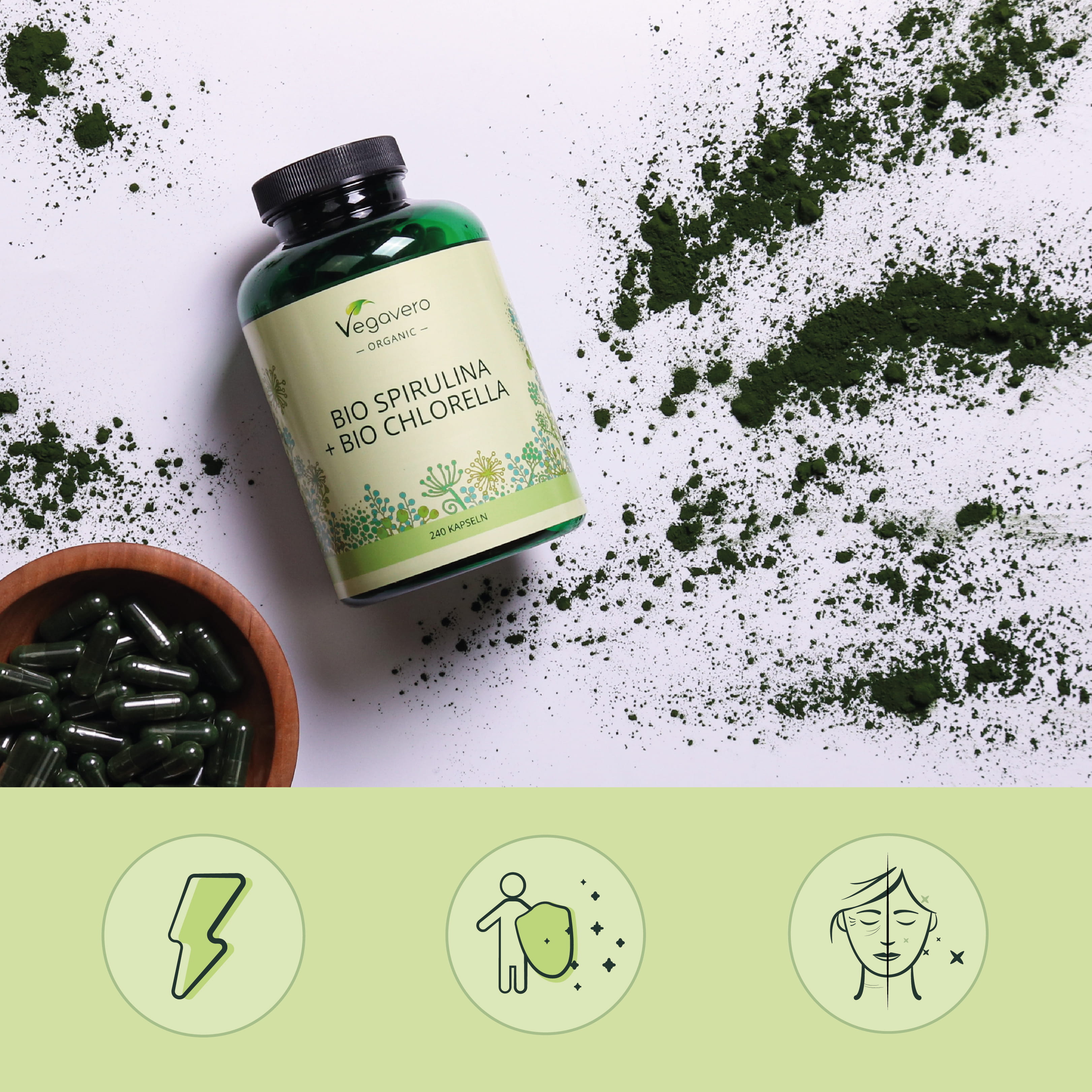 Spirulina + Chlorella Kapseln Bio