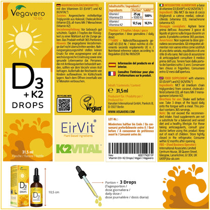 Vitamina D3 + K2 en Gotas