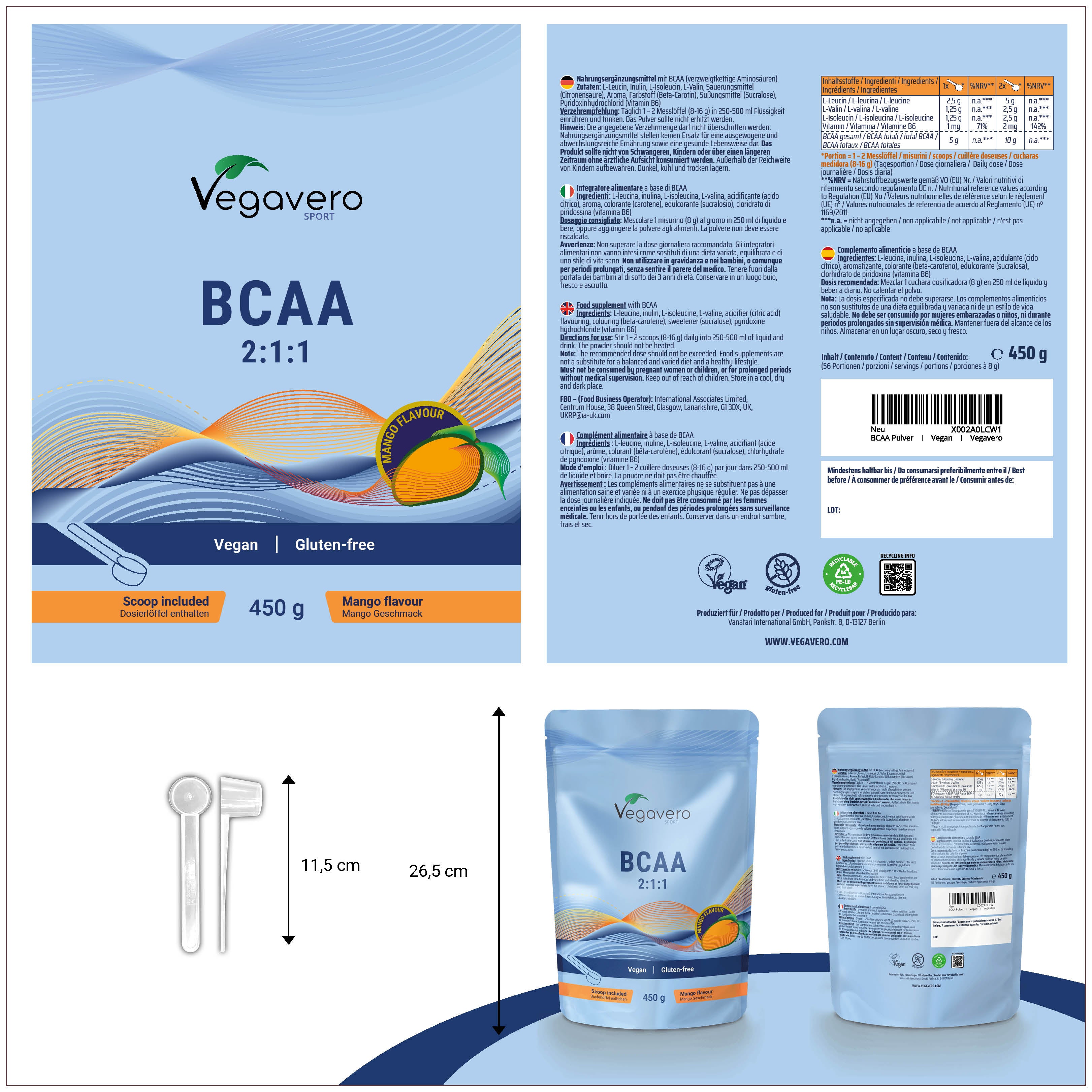 BCAA en Polvo Mango