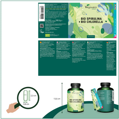 Spirulina + Chlorella Kapseln Bio